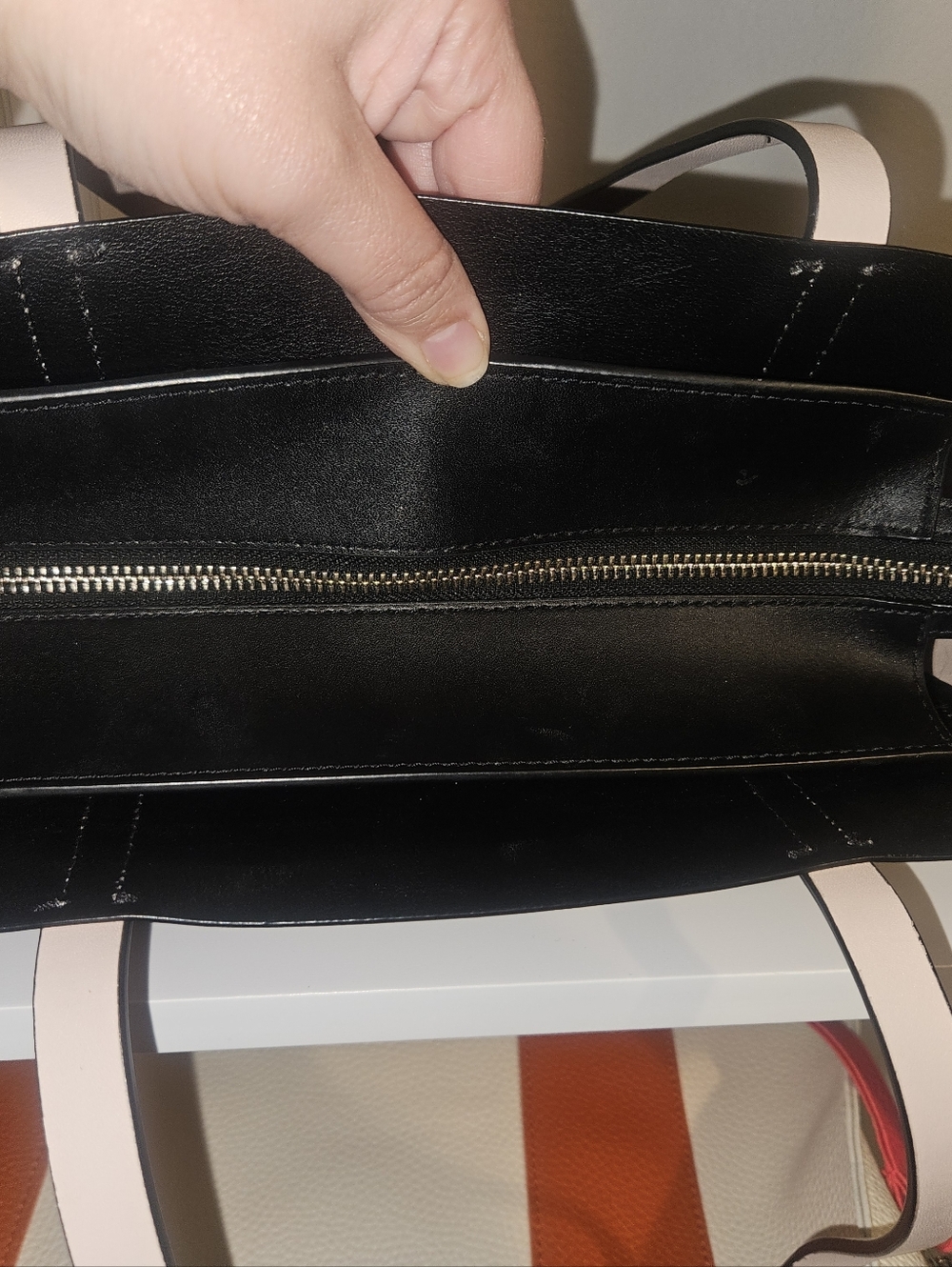 LIKE NEW!  ♠️ KATE SPADE Magnolia Street Black & Pink Double Pocket Tote Bag!! - Picture 6 of 7